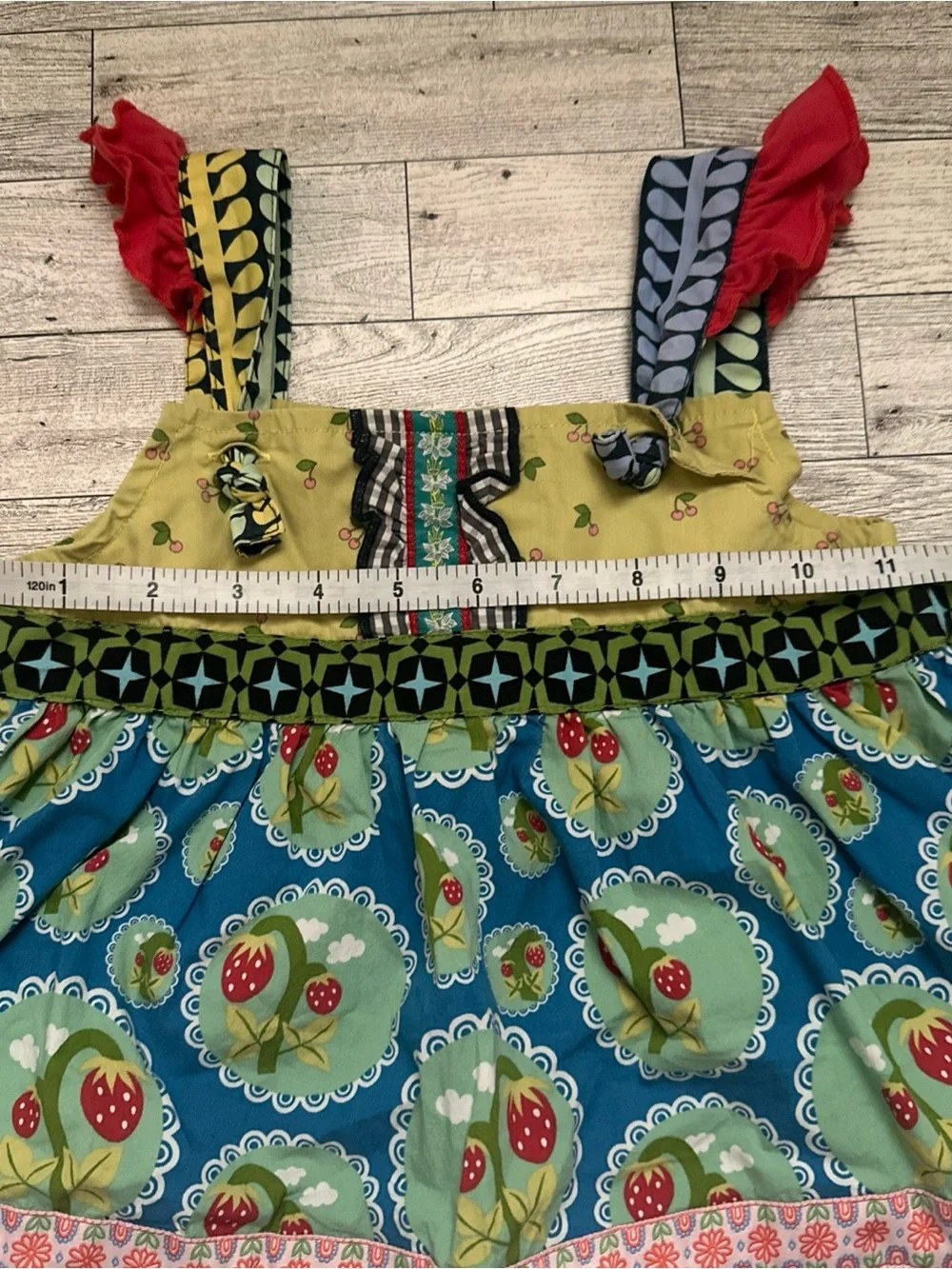 Matilda Jane size 4 Love Bug Strawberry Knot Top Wonderful Parade